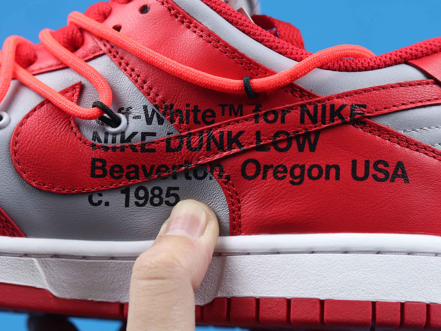 Dunk low "Off White University Red"